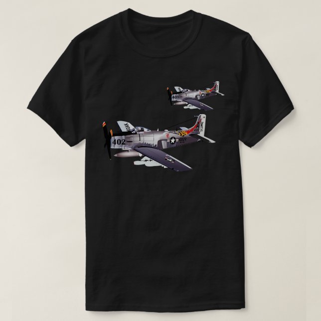 Camiseta Marinho Douglas A6 Skyraider Pair (Frente do Design)