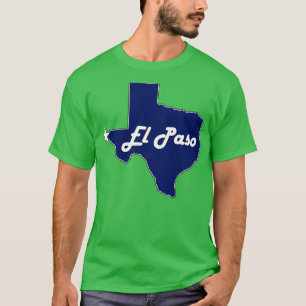 Camiseta Marinho El Paso Texas Blue Lone State Map TSirt