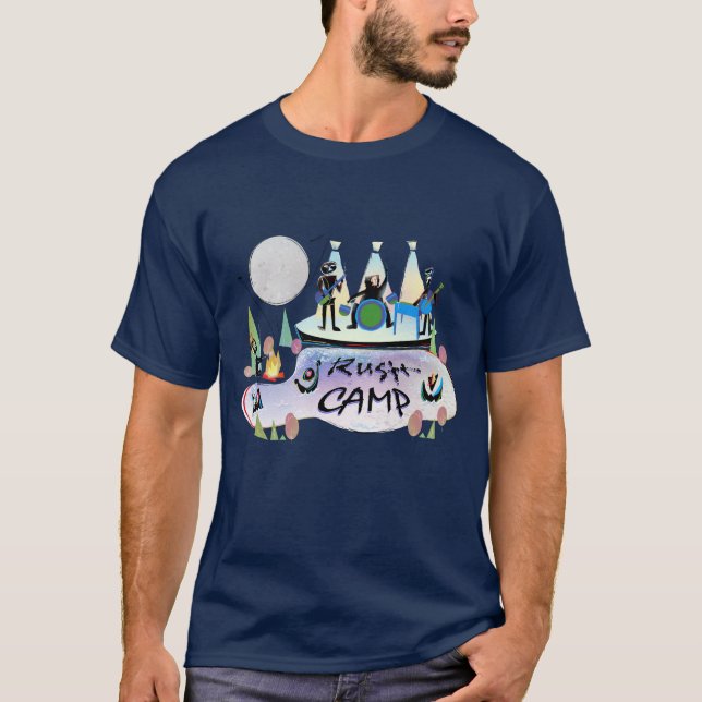Camiseta Marinho escuro básico RushCamp do t-shirt dos (Frente)