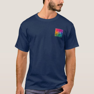 Camiseta Marinho Frontal E Traseiro Design Azul Adicionar L