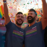Camiseta Marinho orgulho gay Mês Mente LGBTQ Arco-Íris LGBT<br><div class="desc">Celebre o Mês do Orgulho e mostre seu apoio à comunidade LGBTQ com este simples e elegante arco-íris moderno,  colorido de "orgulho gay",  marinho,  camisa de topo,  azul,  design com texto branco e listras vibrantes do arco-íris.</div>