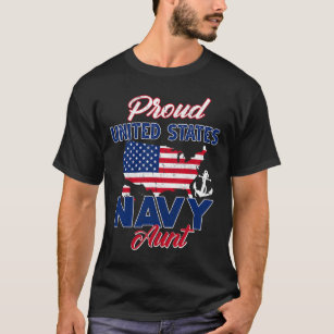 Camiseta Marinho Orgulhoso Tia da Família de Bandeiras dos 