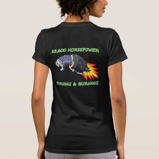 Camiseta Marinho para mulheres Vet GSM LM2500 com 33K HP e  (Verso)