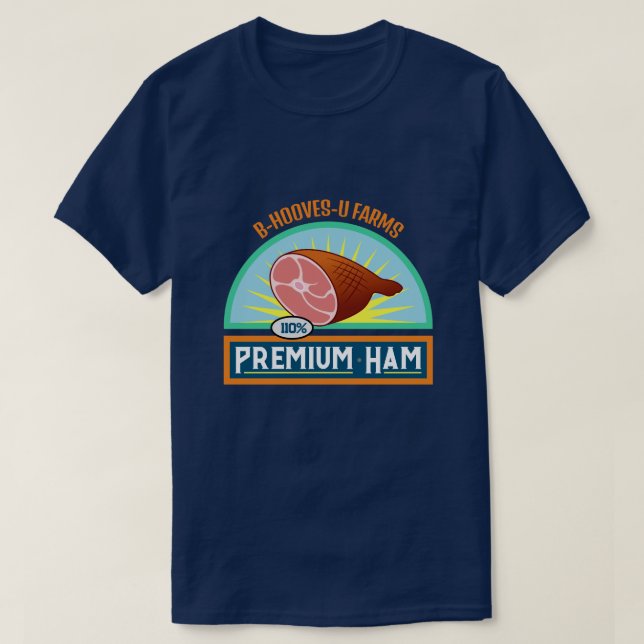 Camiseta Marinho "Premium Ham" Engraçado (Frente do Design)