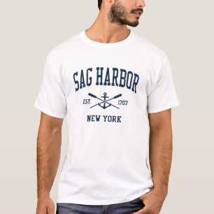 Camiseta Marinho Sag Harbor NY Vintage - Oars & Âncora cruz
