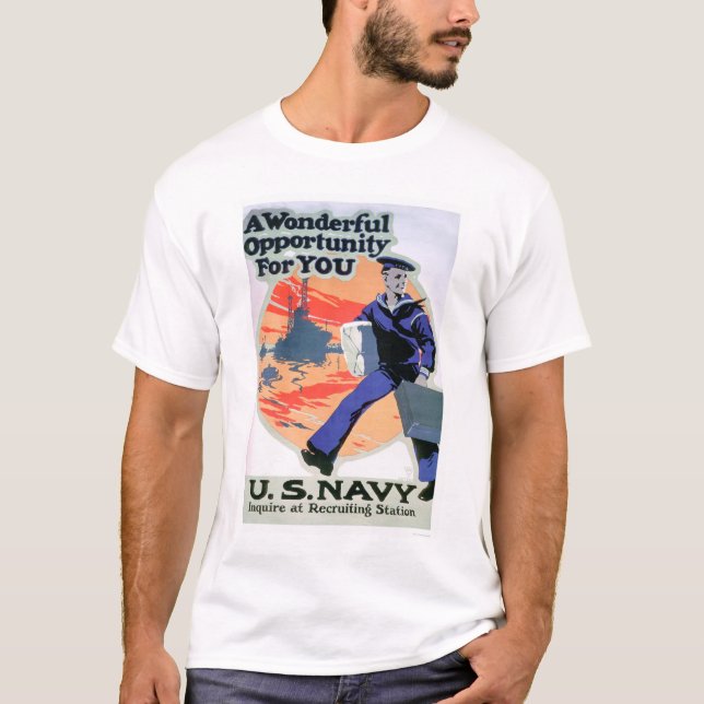 Camiseta Marinho - uma oportunidade maravilhosa (US02294) (Frente)