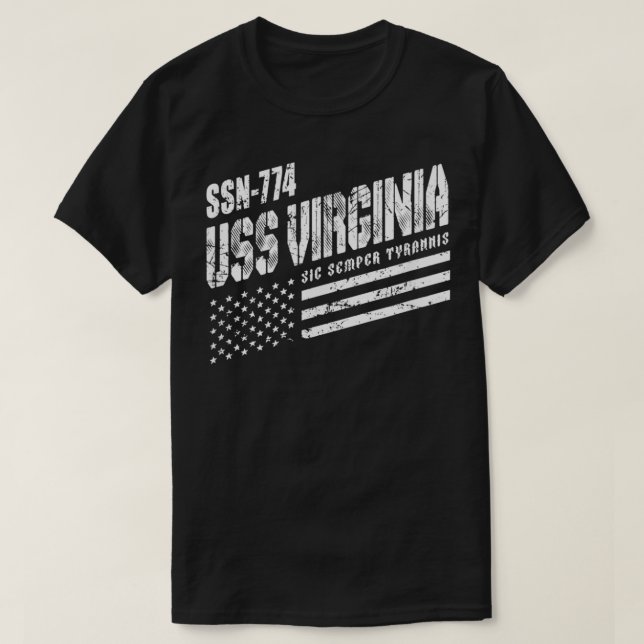Camiseta Marinho USS Virginia SSN 774 US Submariner (Frente do Design)