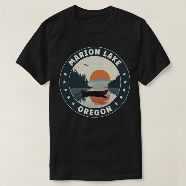 Camiseta Marion Lake Oregon Sunset (Frente do Design)