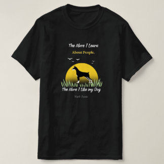 Camiseta Mark Twain Cita "Quanto Mais Gosto Do Meu Cachorro