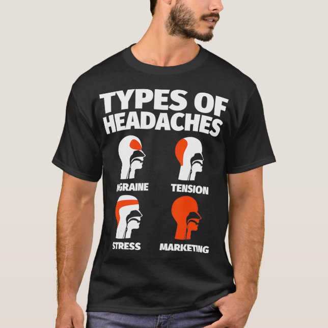 Camiseta Marketing Engraçado Dores De Cabeça (Frente)