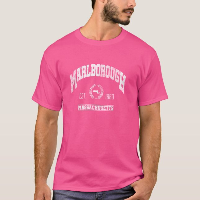 Camiseta Marlborough MÃE Massachusetts Vintage Throwback (Frente)