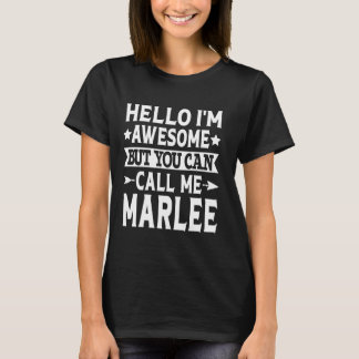 Camiseta Marlee Funny Primeiro Nome Olá Sou Incrível Me Cha