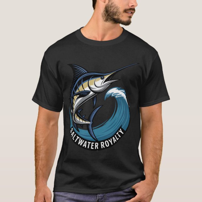 Camiseta Marlin Azul Profundo - Marlin Azul Surfando as Ond (Frente)