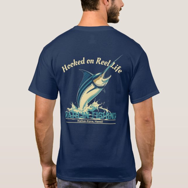 Camiseta Marlin Fish Hookon Reel Life (Verso)