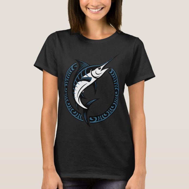 Camiseta Marlin Ocean Strike â€“ Blue Marlin Saltando no (Frente)