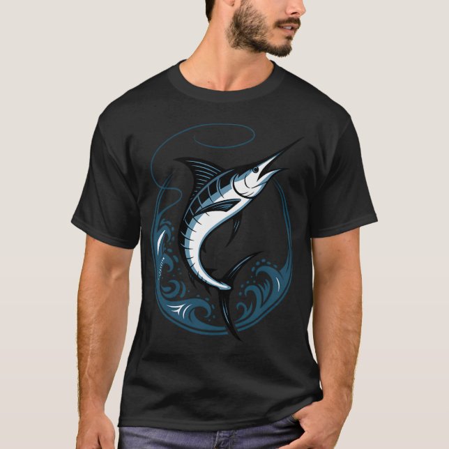 Camiseta Marlins Azuis Poder – Marlins Azuis Saltando Entre (Frente)