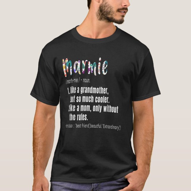Camiseta Marmie Definição Dia das Mães Dama de Aniversário  (Frente)