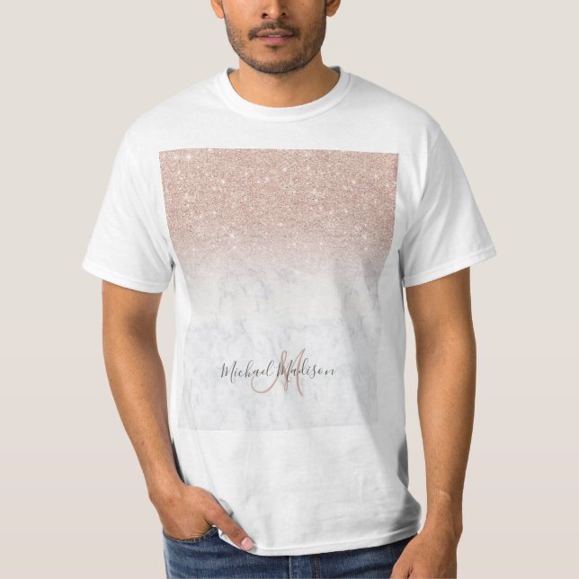 Camiseta Mármore branco, branco, cor-de-rosa-rosa, brilhant (Frente)