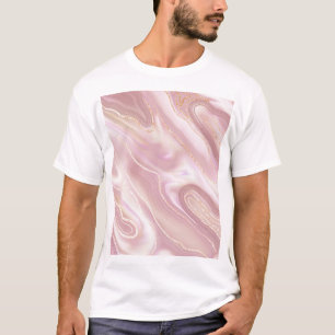 Camiseta Mármore elegante: textura de ouro rosa