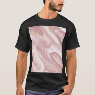 Camiseta Mármore elegante: textura de ouro rosa