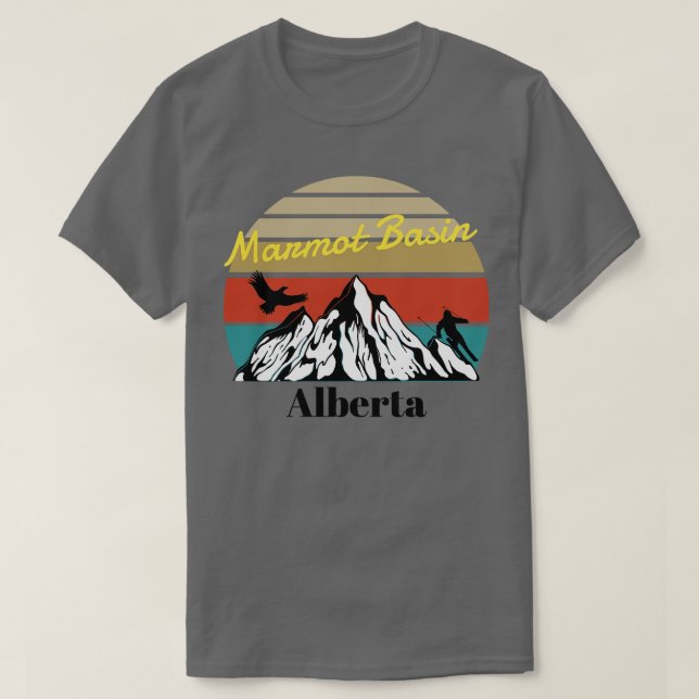 Camiseta Marmot Basin ski Alberta Canada 1 (Frente do Design)