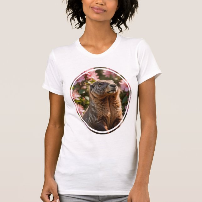 Camiseta Marmot com Fundo Rosa Rhododendron (Frente)