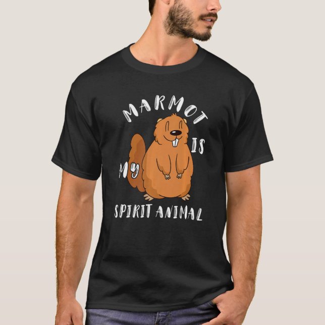 Camiseta Marmot É O Meu Espírito Animal Groundhog Woodchuck (Frente)