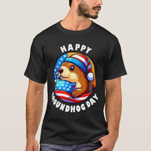 Camiseta Marmot Happy Groundhog Day Stars And Stripes Sprin (Frente)