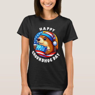 Camiseta Marmot Happy Groundhog Day Stars And Stripes Sprin