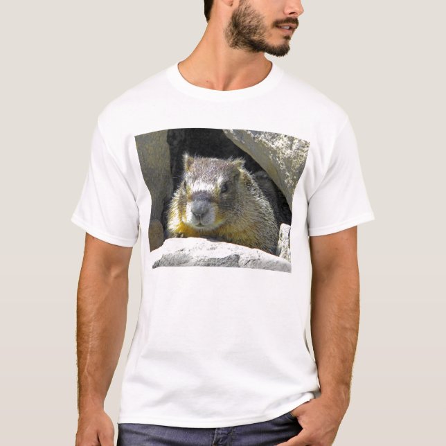 Camiseta Marmota no t-shirt do antro da rocha (Frente)