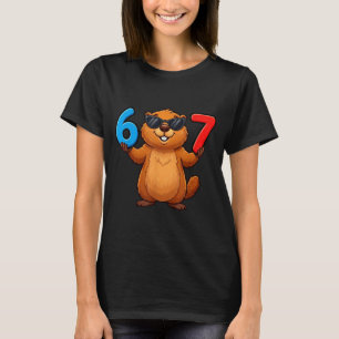 Camiseta Marmota Seis Sete Gotejamento 67 Meme Engraçado 6-