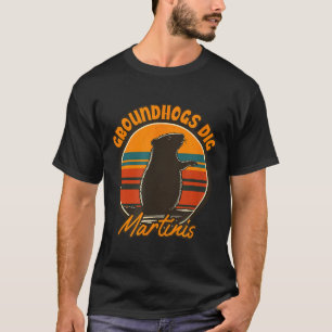 Camiseta Marmotas E Martinis - Arte Engraçada De Marmota Re