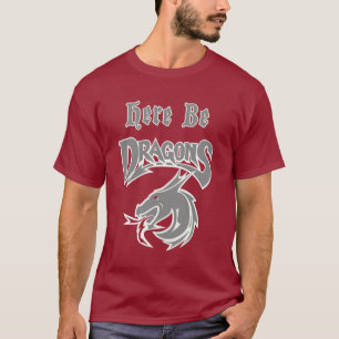 Camiseta Maroon Aqui Esteja Dragões Logotipo Da Escola Mé