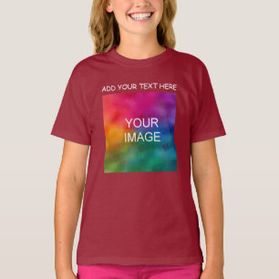 Camiseta Maroon Custom Add Your Text Photo Template Girls