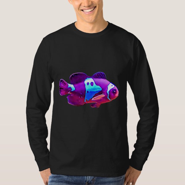 Camiseta Maroon Designer Clowfish Saltwater Fish (Frente)