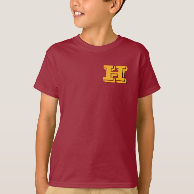 Camiseta Maroon & Gold Block Letter Style Monogram (Frente)