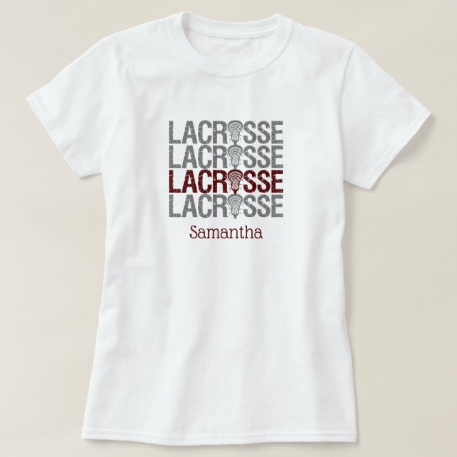 Camiseta Maroon - Palavra de Lacrosse em Dificuldade (Frente do Design)
