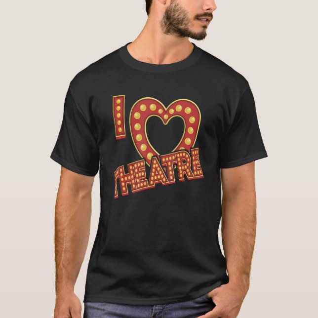 Camiseta Marquee I Love Theater Geek (Frente)