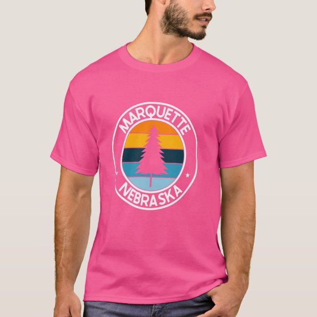 Camiseta Marquette Nebraska NE USA City Pride Retro Sunset (Frente)