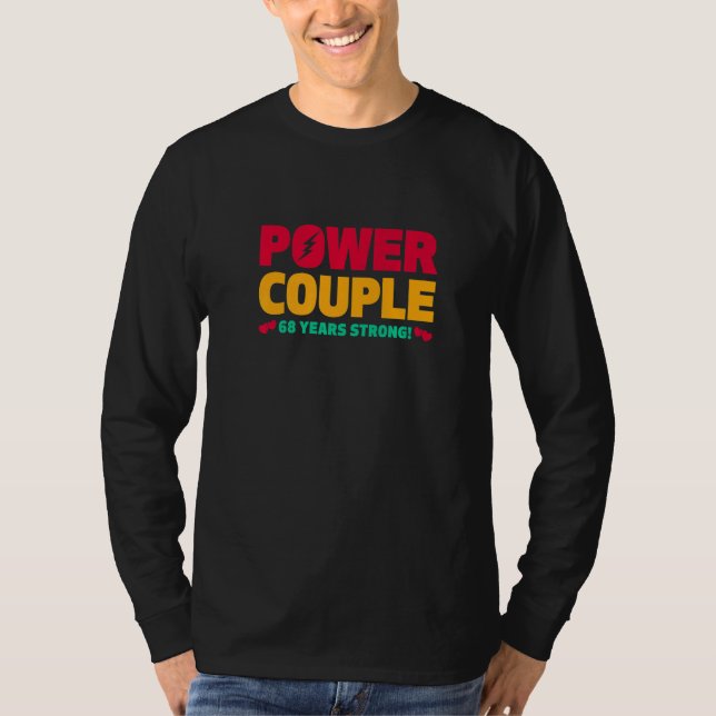 Camiseta Married 68 Years Power Couple 68th Anniversary Hus (Frente)