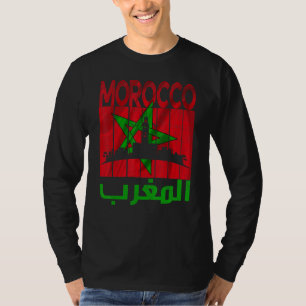 Camiseta Marrocos Antigo Eu Amo Mapa de Marrocos Futebol Ma