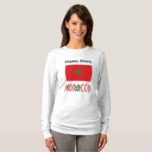 Camiseta Marrocos Bandeira Marroquina Nome Personalizado 
