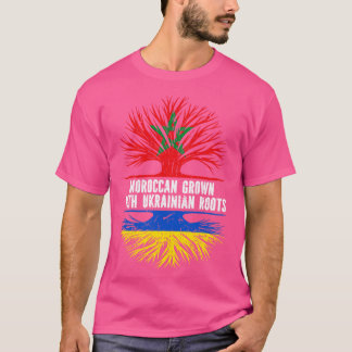 Camiseta Marrocos cresceu com bandeira das Raízes Ucraniana