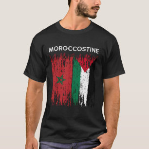 Camiseta Marrocos E Palestina - Bandeira Do Marrocos E Da P