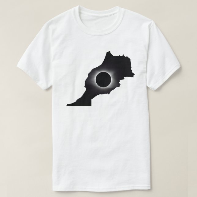 Camiseta Marrocos Eclipse Solar Total 2027 (Frente do Design)