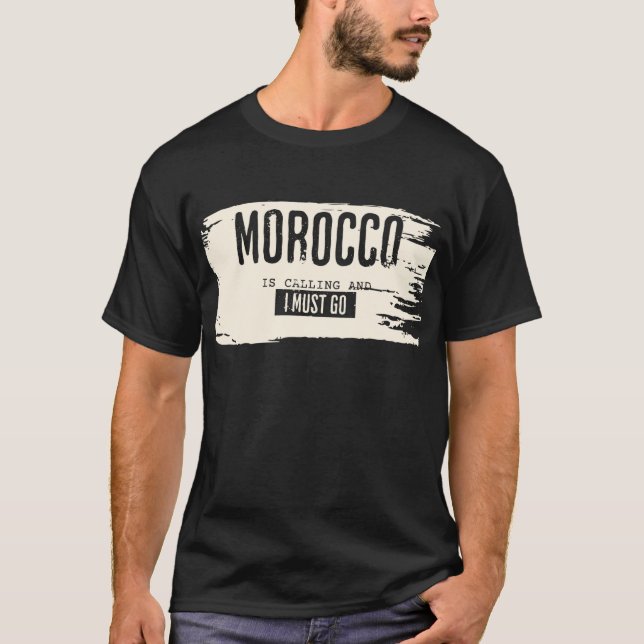 Camiseta Marrocos está ligando e eu tenho que ir (Frente)