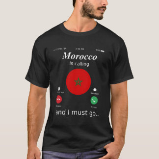 Camiseta Marrocos Está Ligando E Eu Tenho Que Ir Bandeira M