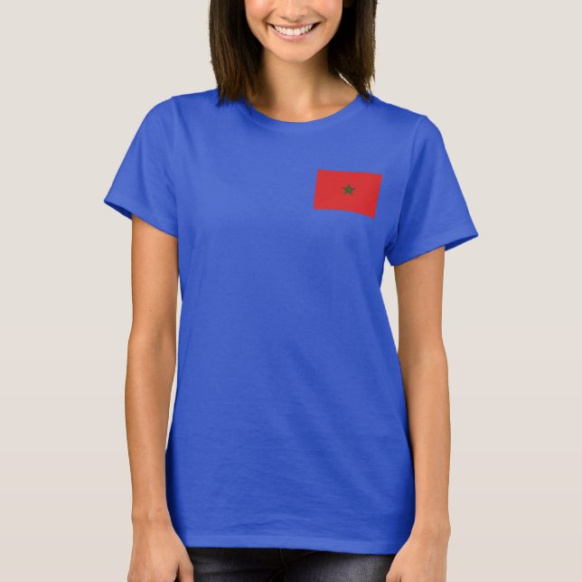 Camiseta Marrocos Flag e Map Dk T-Shirt (Frente)
