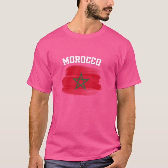 Camiseta Marrocos Marraquexe dá comida para suvenires marro (Frente)