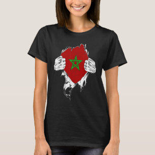 Camiseta Marrocos, Marrocos Flag Love, Orgulho marroquino